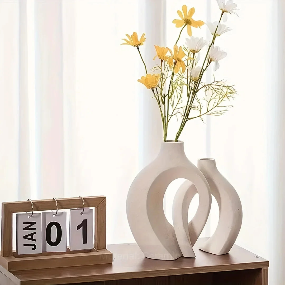 Set of 2 Nordic Modern Ceramic Vases