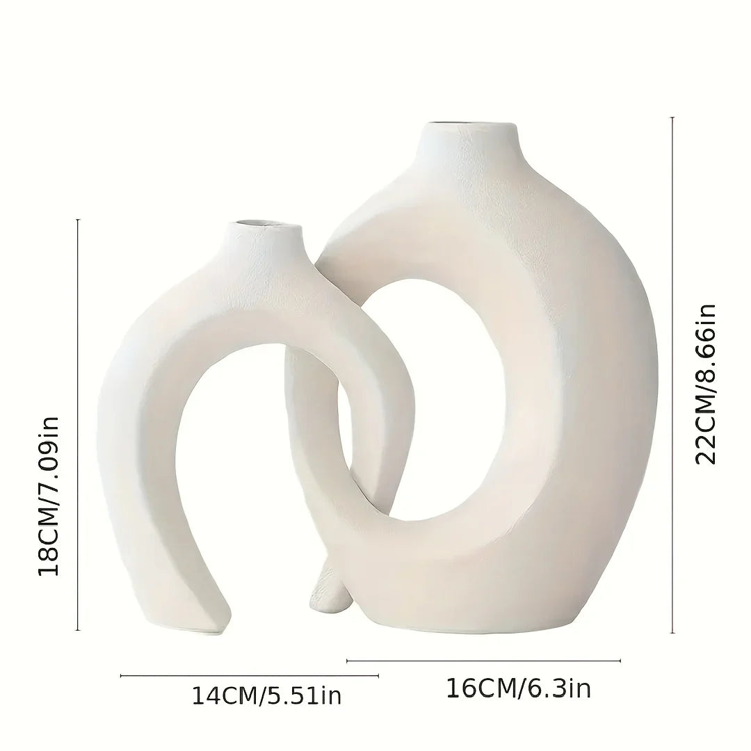 Set of 2 Nordic Modern Ceramic Vases